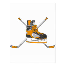 Patins de hockey sur glace carte postale