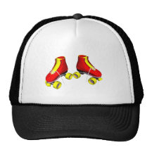 Patins de rouleau rouges casquette