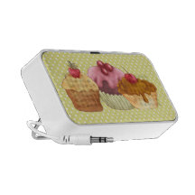 Pâtisseries un griffonnage de à petits pois haut-parleurs ordinateur portable