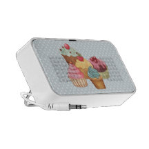 Pâtisseries un griffonnage de à petits pois haut-parleur portable