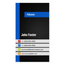 Patissier - bleu élégant moderne modèle de carte de visite