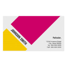 Patissier - jaune rose simple cartes de visite personnelles