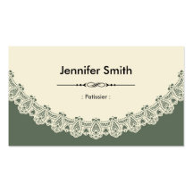 Patissier - rétro dentelle chic cartes de visite personnelles
