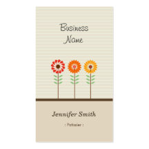 Patissier - thème floral mignon cartes de visite personnelles