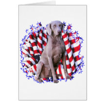 Patriote de Weimaraner Carte De Vœux