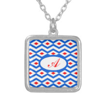 Patriotic Diamond Zigzag Necklace