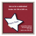 Patriotic Stars and Stripes Personalized Invitation