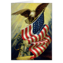 Patriotisme vintage, drapeau américain patriotique cartes