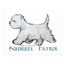 Patrouille d'écureuil de Westie Carte Postale