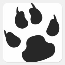 Patte de chien autocollants carrés