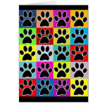 patte de chien colorée cartes de vœux