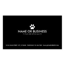 patte simple d'animal familier cartes de visite personnelles