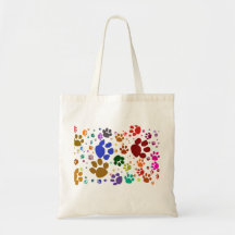 pattes colorées de chat sacs fourre-tout
