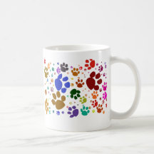 pattes colorées de chat tasse