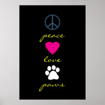 Pattes d'amour de paix affiches