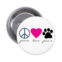 Pattes d'amour de paix badge avec épingle