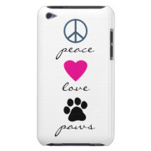 Pattes d'amour de paix coque barely there iPod