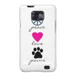 Pattes d'amour de paix coques galaxy SII