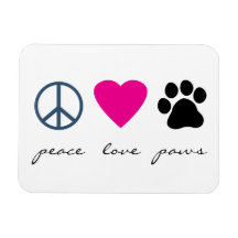 Pattes d'amour de paix magnet souple