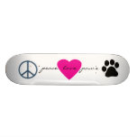 Pattes d'amour de paix plateaux de skate