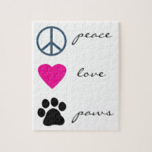 Pattes d'amour de paix puzzle avec photo