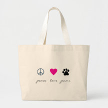 Pattes d'amour de paix sacs fourre-tout