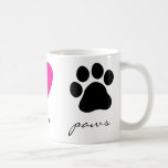 Pattes d'amour de paix tasse