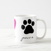 Pattes d'amour de paix tasse