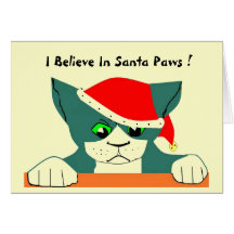 Pattes de Père Noël ! Carte De Vœux