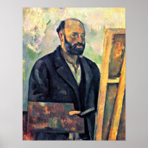 Paul Cezanne - autoportrait avec la palette Posters