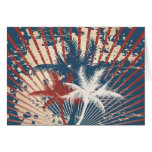 Paumes americana, blanc et bleu rouges carte de vœux
