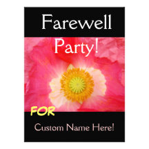 Pavot rose de cartes d'invitations de partie D'ADI