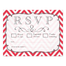 Pavot rouge et Chevron blanc épousant des cartes d Bristol Personnalisé