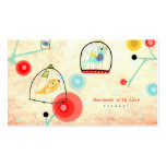Pavots de cartes de visite d'oiseaux de cages cartes de visite