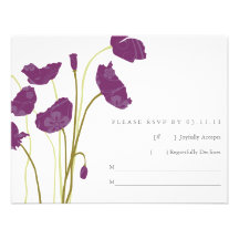 Pavots pourpres RSVP Faire-parts