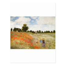 Pavots rouges fleurissant - Claude Monet Cartes Postales