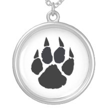 Pawprint noir collier personnalisé
