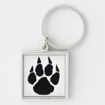 Pawprint noir porte-clef