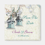 Pays floral d'oiseau turquoise de taupe magnets