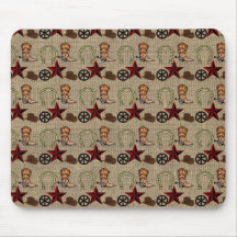 Pays occidental sauvage de cowboy occidental sur l tapis de souris
