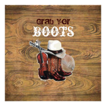 Pays rustique de fibre de bois cowboyWedding Faire-parts
