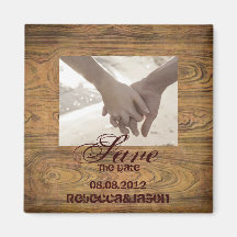 Pays rustique de fibre de bois cowboyWedding Magnets