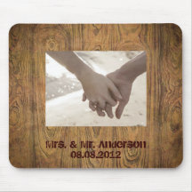 Pays rustique de fibre de bois cowboyWedding Tapis De Souris