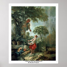 Paysage avec Kirschpflückerin Affiches