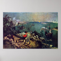 Paysage avec l'automne d'Icare par Bruegel D. Ä. Posters