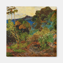 Paysage de la Martinique de Paul Gauguin (1887) Aimants Pour Réfrigérateur