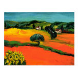 PAYSAGE DE LA TOSCANE AVEC DES TOURNESOLS CARTES POSTALES