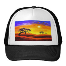Paysage de paysage de coucher du soleil - multi casquette de camionneur