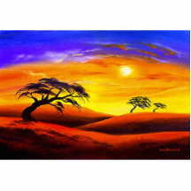 Paysage de paysage de coucher du soleil - multi photo sculptures