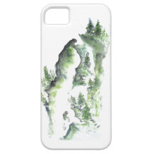 Paysage de peinture d'encre de Sumi-e : Automnes d Coque iPhone 5 Case-Mate